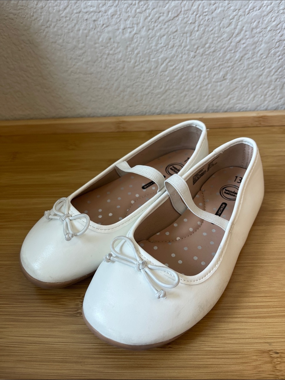 wonder nation White Girls Mary Jane Ballet Flats with Bow